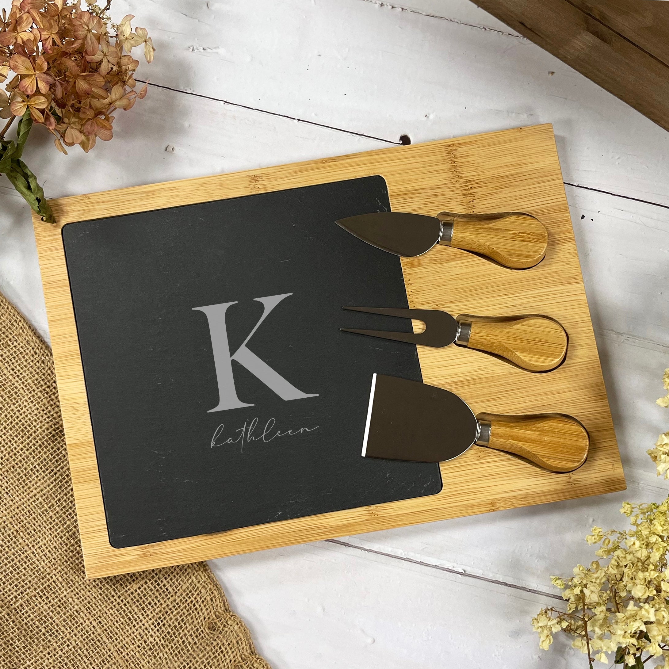 Personalized Bamboo Slate Cheese Board - Wedding Gift House Warming Gi –  LittlePawPrint