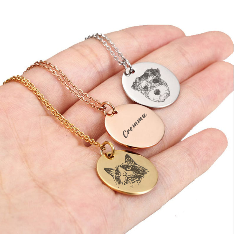 Personalized Your Pet Photo Necklace With Name, Custom Sterling Silver –  Gifts Journey
