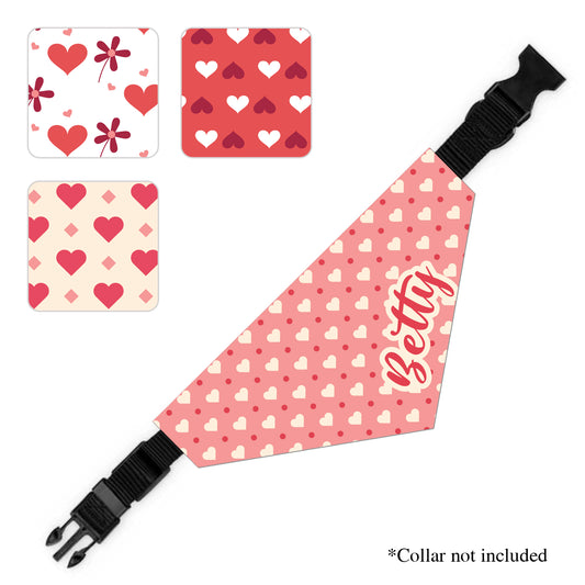Personalized Over The Collar Bandana - Valentine Edition (Heart)